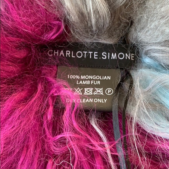 Charlotte Simone Kaleidoscope Mongolian Lamb Scarf - Picture 5 of 6